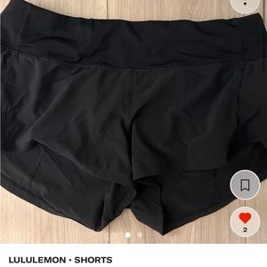 lululemon speed up black shorts